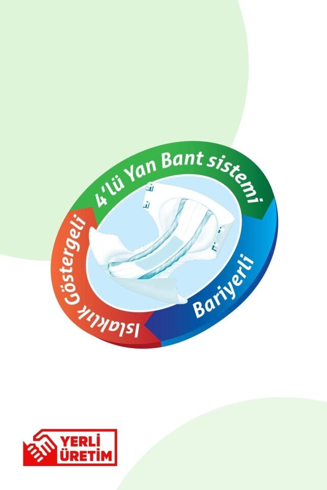 Giggles Yetişkin Hasta Bezi Orta Boy (MEDİUM) 4 Paket (120 ADET) Bel Boy: 70 - 120 Cm