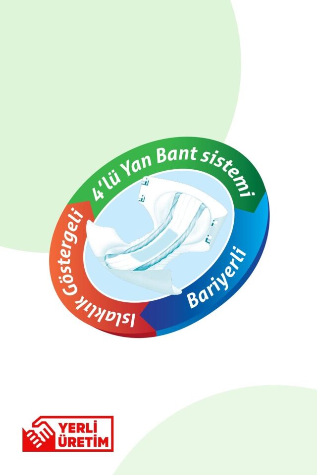 Giggles Yetişkin Hasta Bezi Orta Boy (MEDİUM) 4 Paket (120 ADET) Bel Boy: 70 - 120 Cm