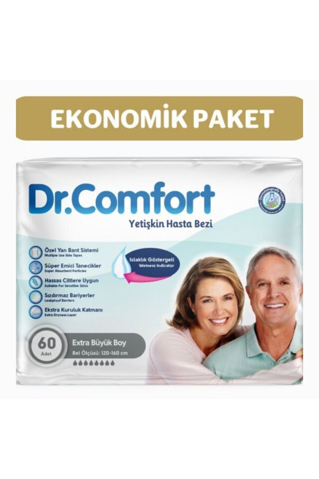 Dr Comfort Yetişkin Bel Bağlamalı Hasta Bezi Ekstra Large 60 Adet