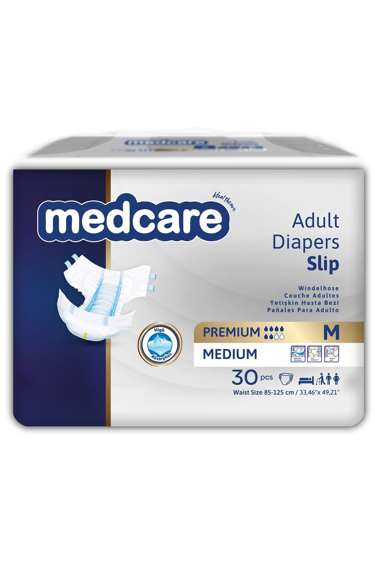 Medcare Yetişkin Hasta Bezi Medium PREMİUM SERİ (Orta Boy) 30 Adet