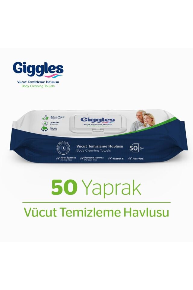Giggles Vücut Temizleme Havlusu Tekli Paket 50 Adet Havlu