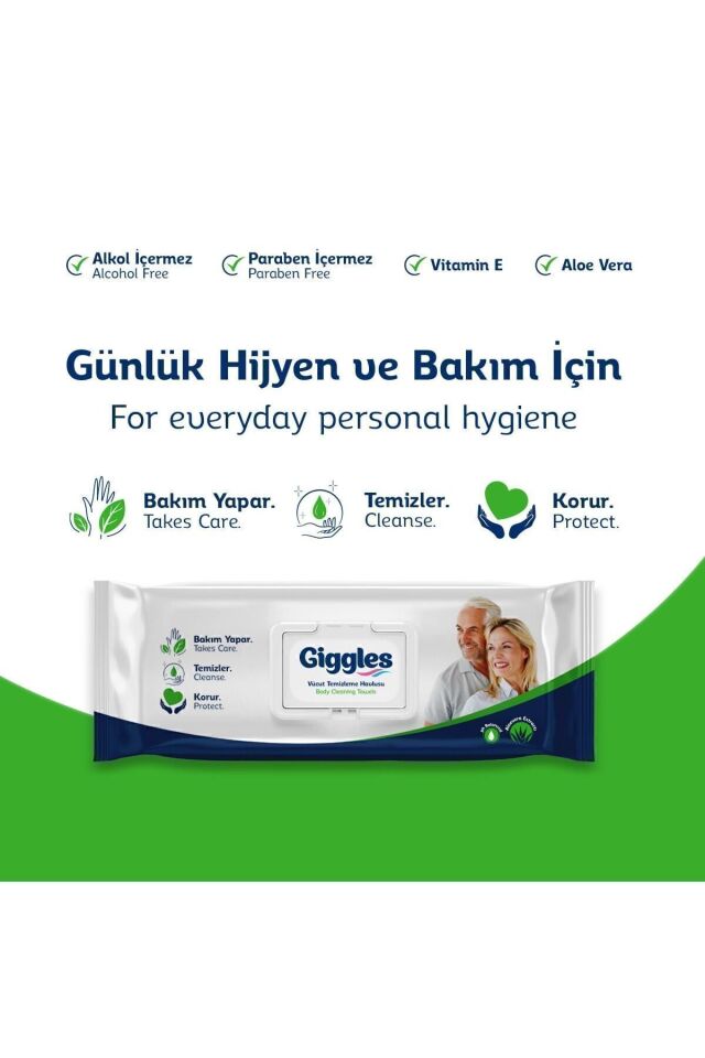 Giggles Vücut Temizleme Havlusu 50'li 6 Paket 300 Havlu