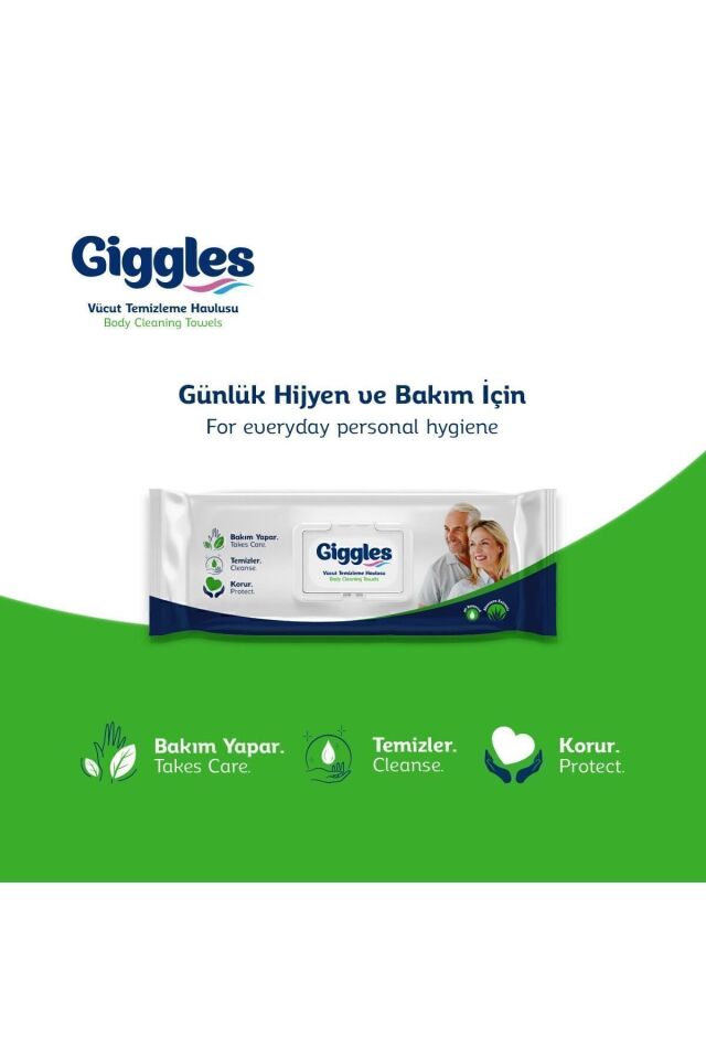 Giggles Vücut Temizleme Havlusu 50'li 24 Paket 1200 Havlu