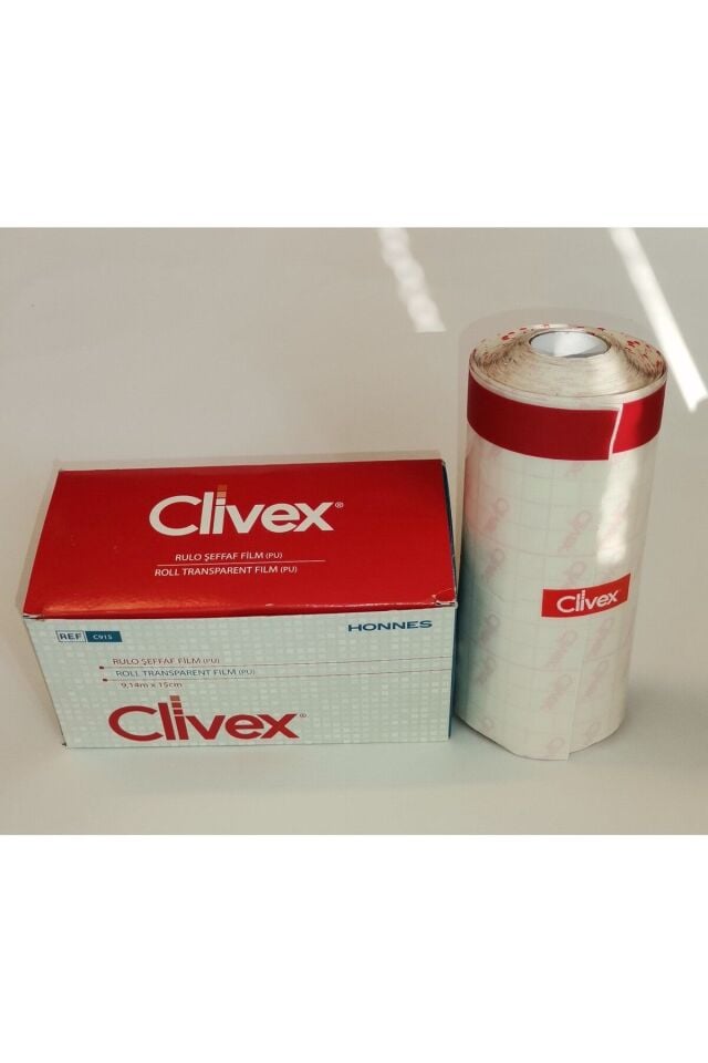 ClivexŞeffaf Film (9,14X15) Şeffaf Su Geçirmez Rulo Yara Bandı(Banyo Bandı)