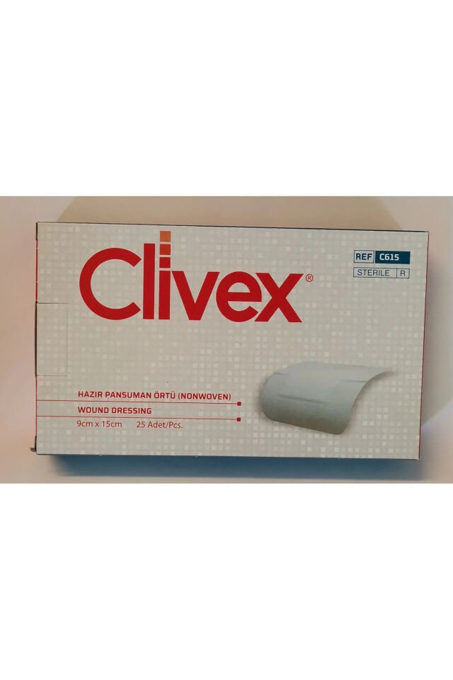 Clivex 9x15 cm Steril Hazır Pansuman Yara Örtüsü 25 Adet Non Woven
