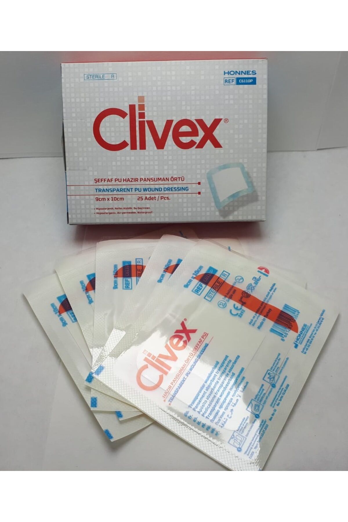 Clivex Şeffaf Pu Hazır Pansuman Örtüsü  9cmX10cm 25 adet C6110P