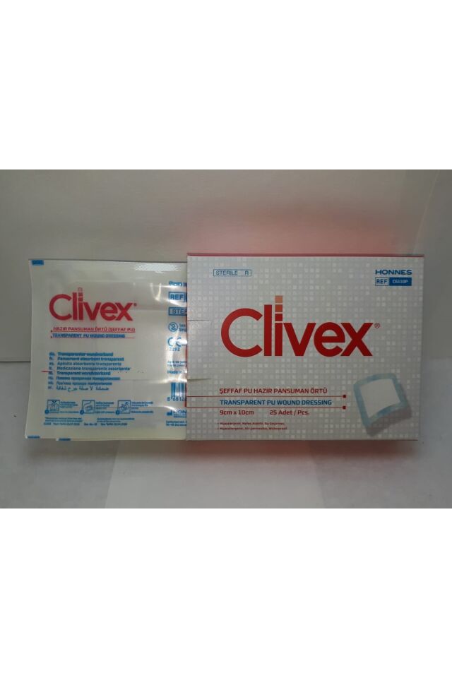 Clivex Şeffaf Pu Hazır Pansuman Örtüsü  9cmX10cm 25 adet C6110P