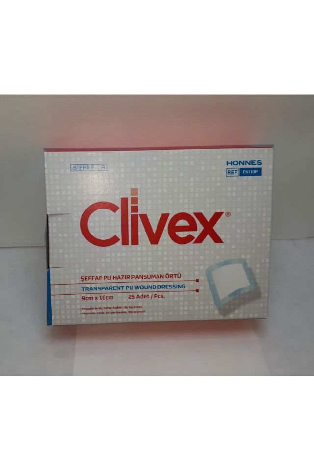 Clivex Şeffaf Pu Hazır Pansuman Örtüsü  9cmX10cm 25 adet C6110P