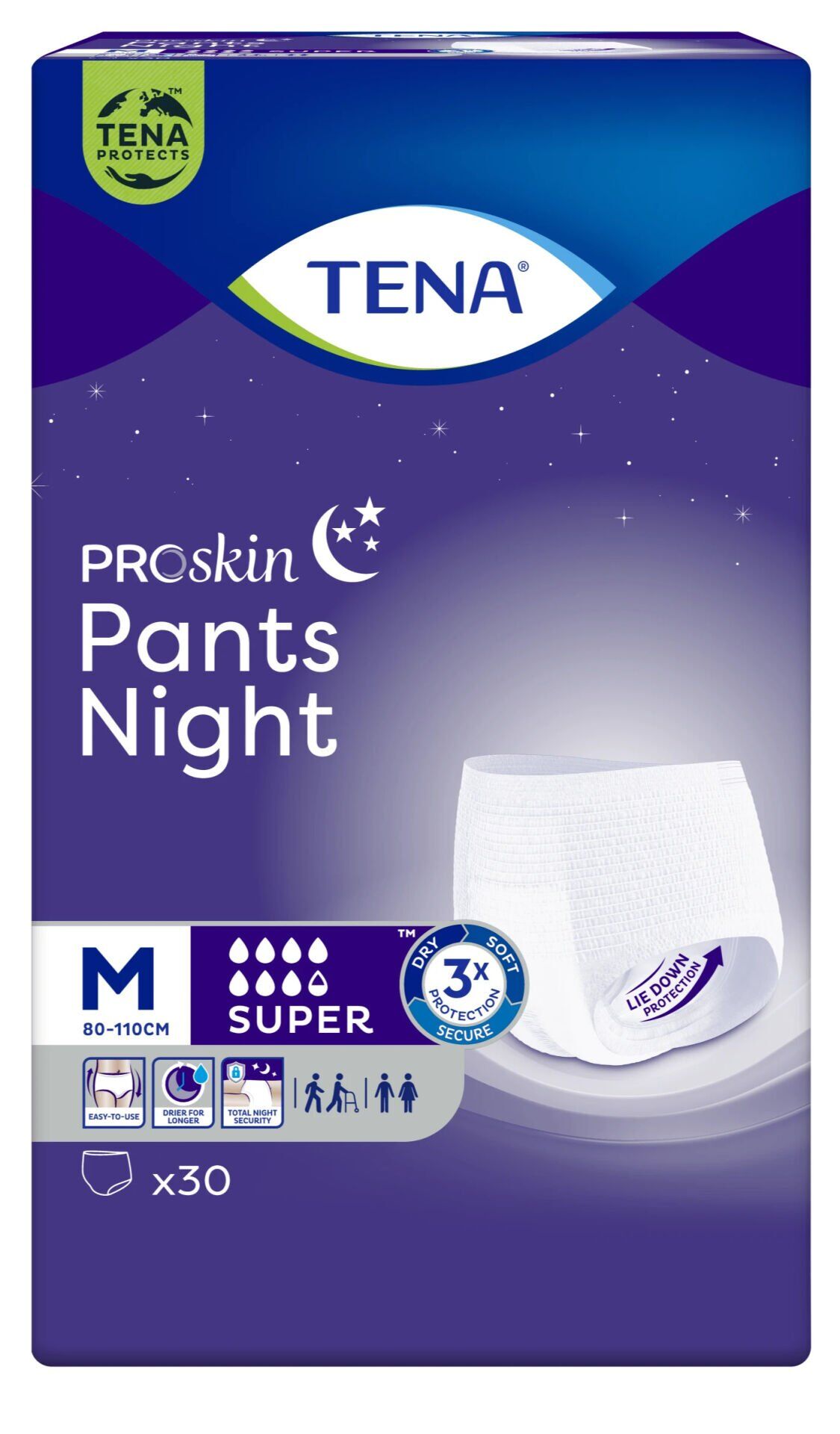 TENA 7,5 DAMLA PANTS NIGHT SUPER MEDIUM 30