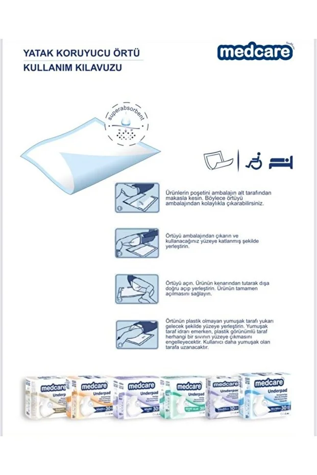 Medcare Yatak Koruyucu/Hasta Altı Serme 30X2 Adet