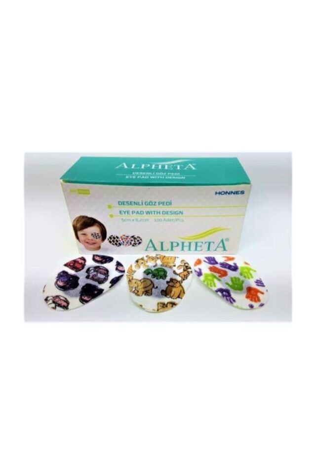 Alpheta Göz Kapama Bandı - Göz Pedi - Renkli Desenli - 5x6,2cm - Çocuk - 100 Adet