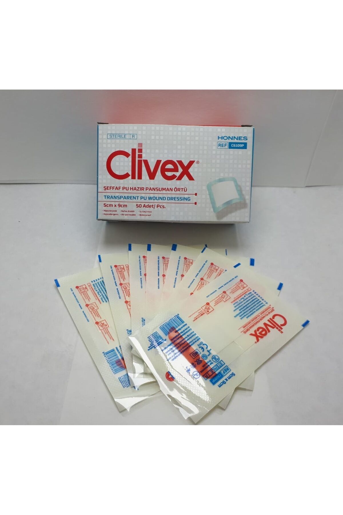 Şeffaf Pu Hazır Pansuman Yara Örtü 5cm X 9cm 50adet C6109p