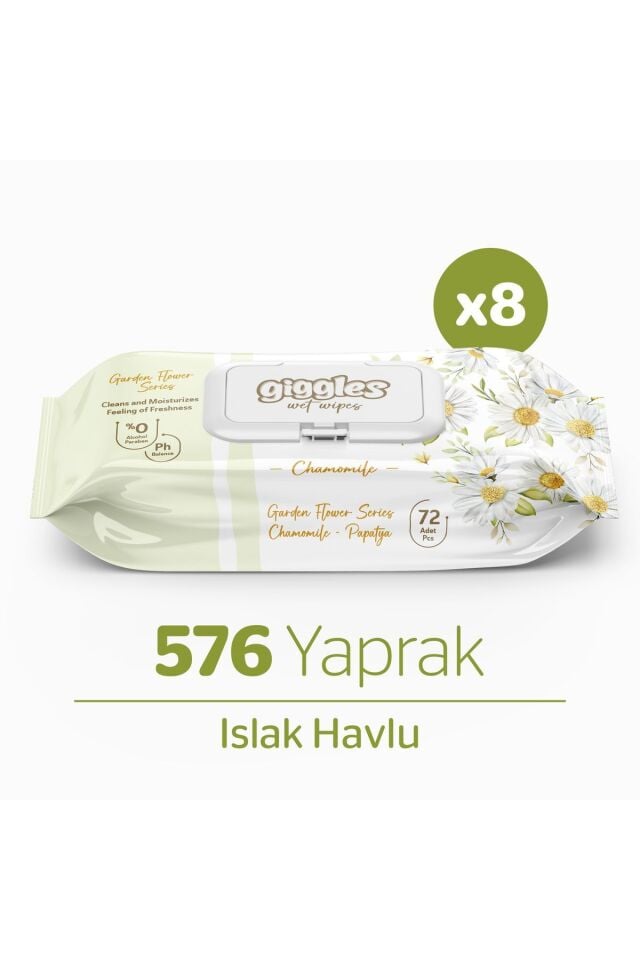 Giggles Papatya Kokulu Islak Mendil - Islak Havlu 576 Mendil