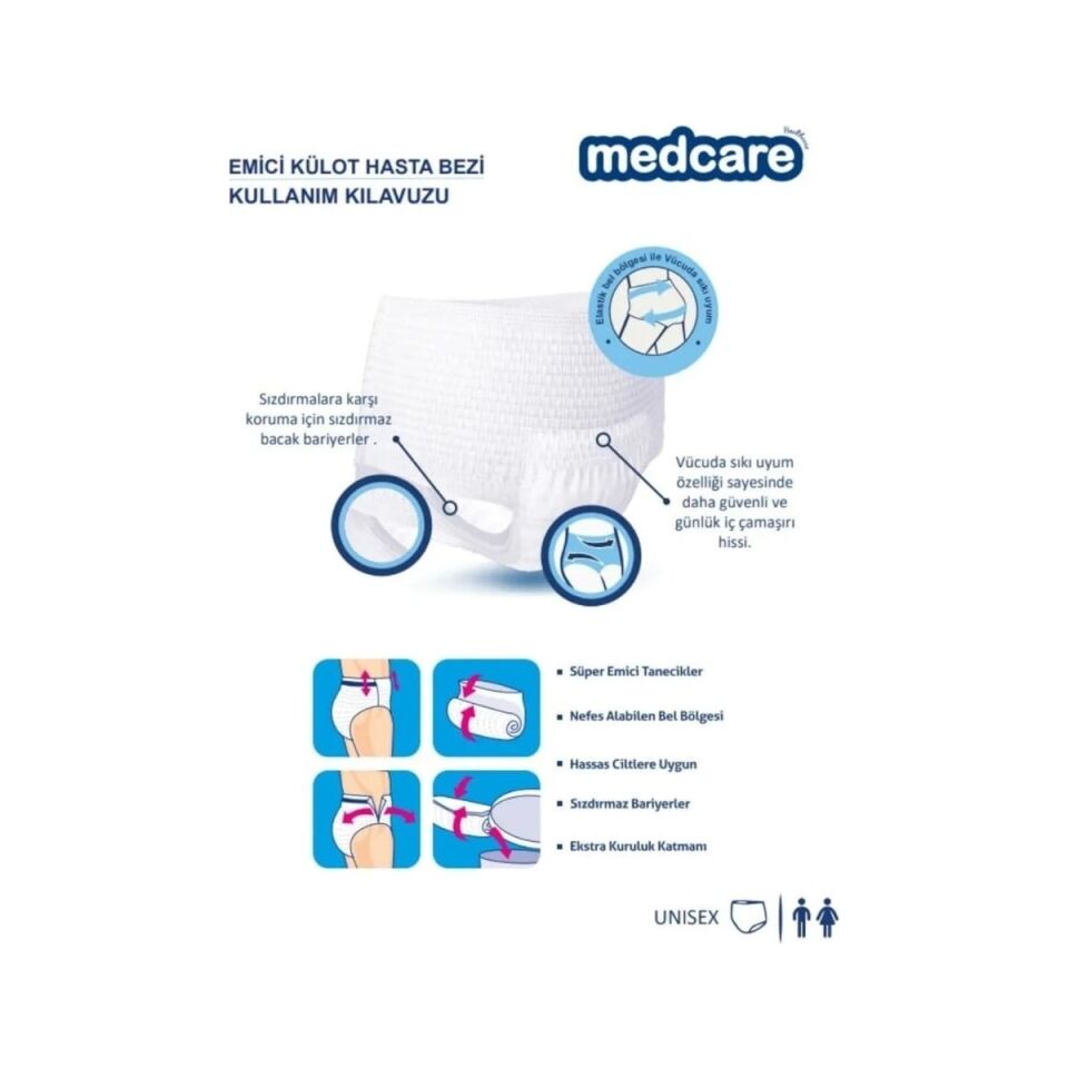 Maxi Emici Külot - Yetişkin Hasta Bezi - Large Beden - 8 Damla - 30'lu Paket x 4 Adet