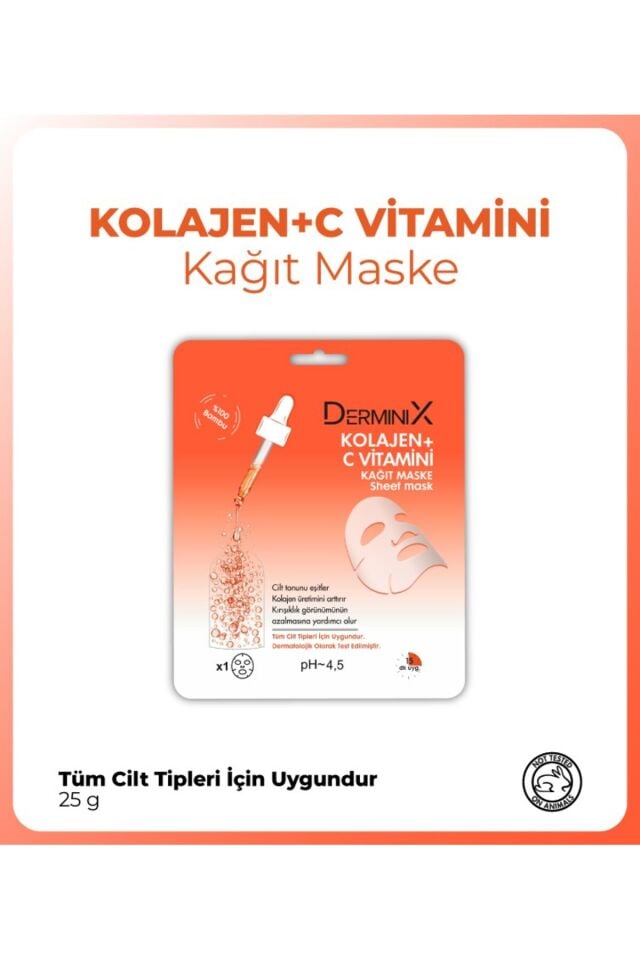 Derminix Kolajen C Vitamini Kağıt Maske