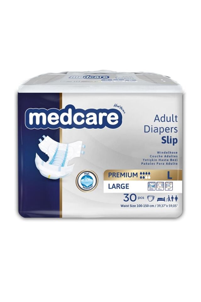 Medcare Premium Bel Bantlı Hasta Bezi 6 Damla Large Büyük Boy L Beden 30'lu Paket
