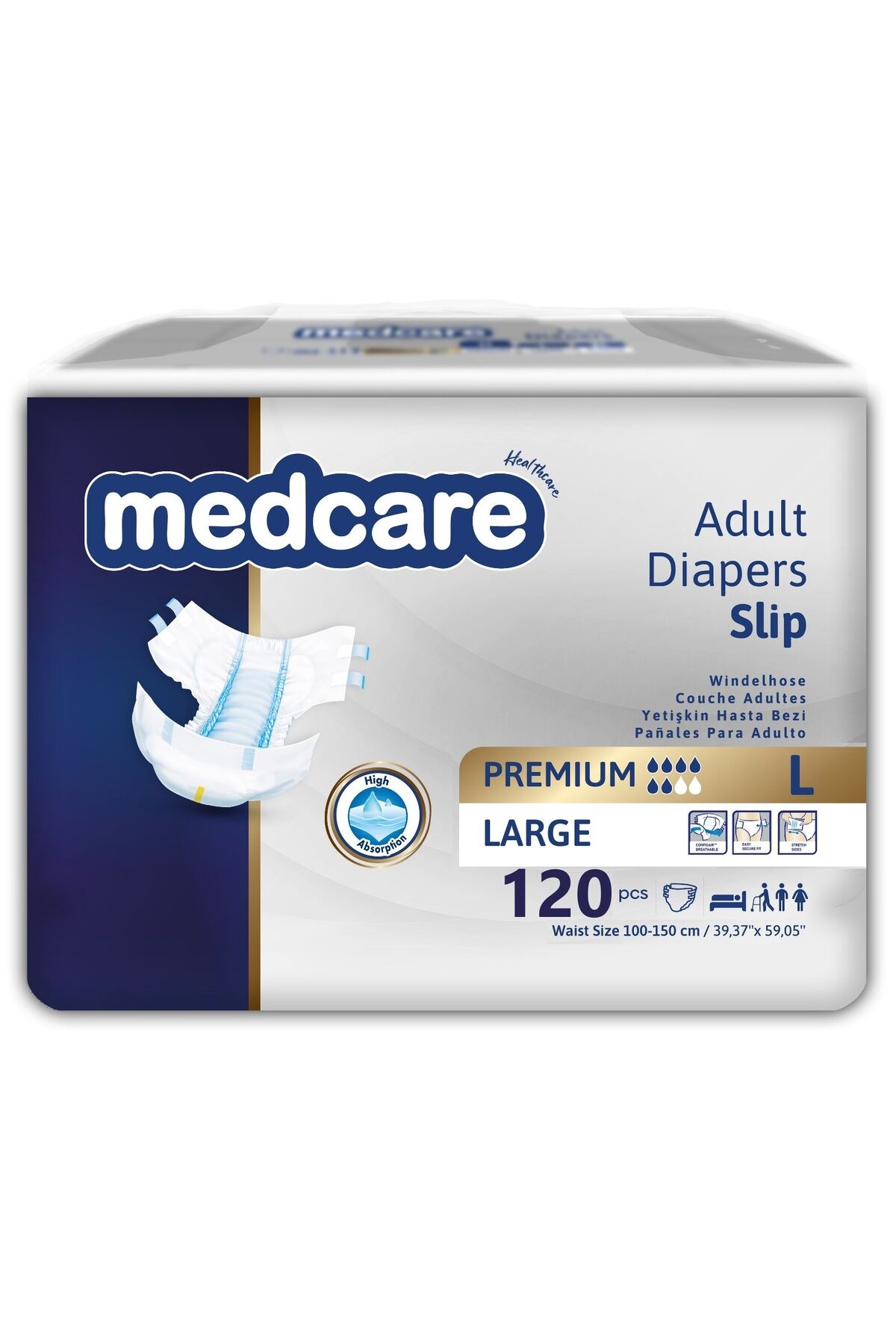 Medcare Yetişkin Hasta Bezi Large PREMİUM ÖZEL SERİ (Büyük Boy) 120 Adet