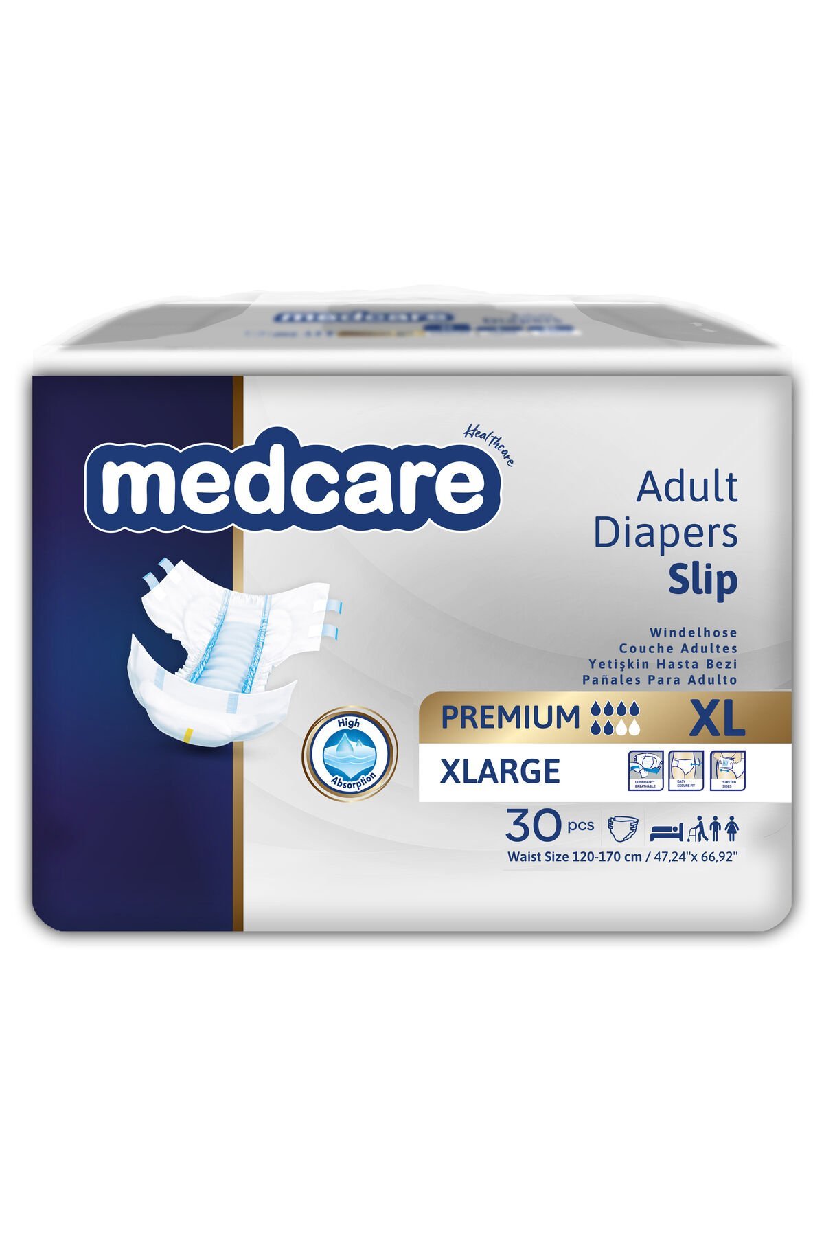 Medcare Yetişkin Hasta Bezi XLarge Premium Özel Seri Ekstra Büyük Boy 30 Adet