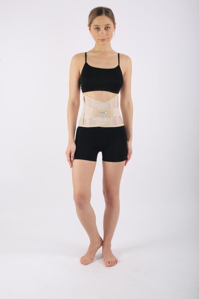 Smoothfix Lumbosakral Çelik Balenli Bel Fıtık Korsesi Bel Düzleşmesi Çelik Destekli Demirli 26 CM