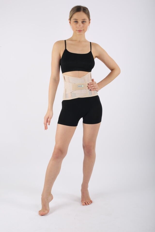 Smoothfix Lumbosakral Çelik Balenli Bel Fıtık Korsesi Bel Düzleşmesi Çelik Destekli Demirli 26 CM