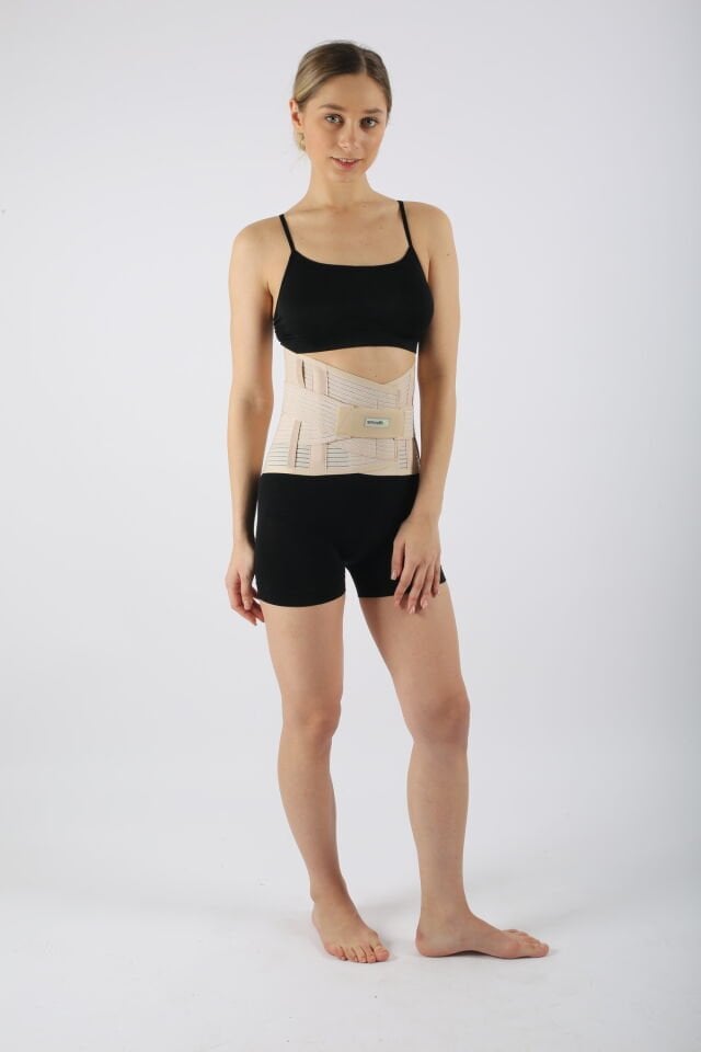 Smoothfix Lumbosakral Çelik Balenli Bel Fıtık Korsesi Bel Düzleşmesi Çelik Destekli Demirli 26 CM