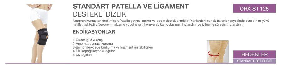 Orlex Standart Patella ve Ligament Destekli Dizlik