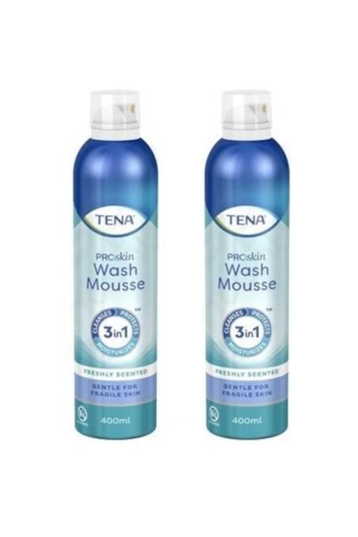 Tena Vücut Temizleme Köpüğü 2'li 3in1 Susuz Temizleme Onarım Koruma 400 ml