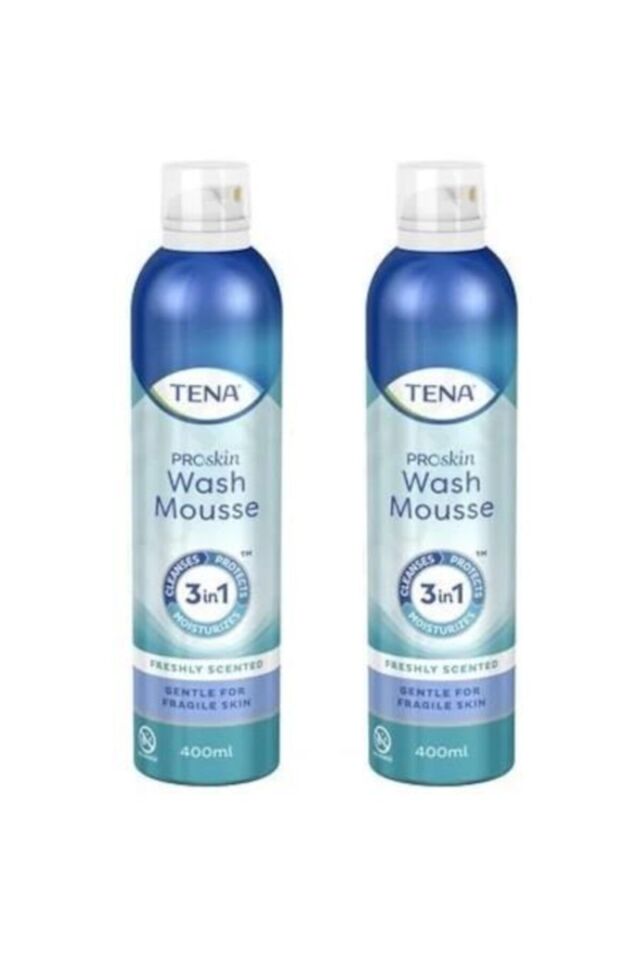Tena Vücut Temizleme Köpüğü 2'li 3in1 Susuz Temizleme Onarım Koruma 400 ml