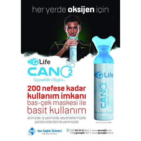 G-life Can O2 Taşınabilir Oksijen 200 Nefes