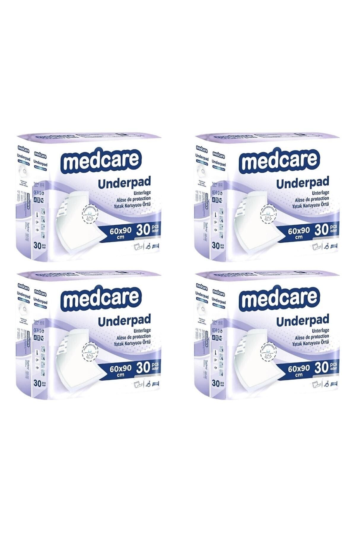 Medcare Yatak Koruyucu Örtü 60cm X 90cm 4 Paket 120 Adet Hasta Alt Pedi / Kedi Köpek Çiş Pedi