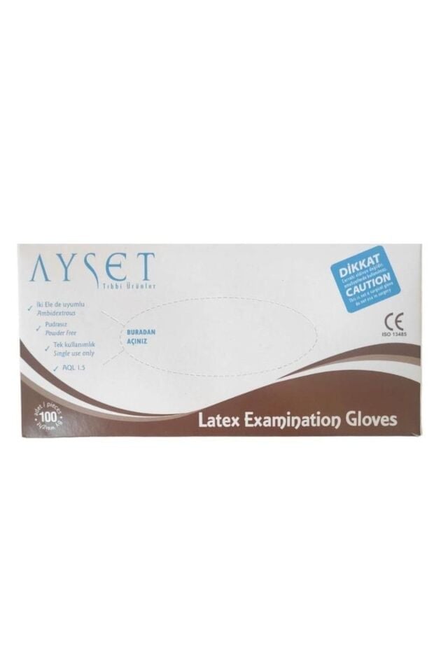 Pudrasız Lateks Muayene Eldiveni Large (l) 100 Adet