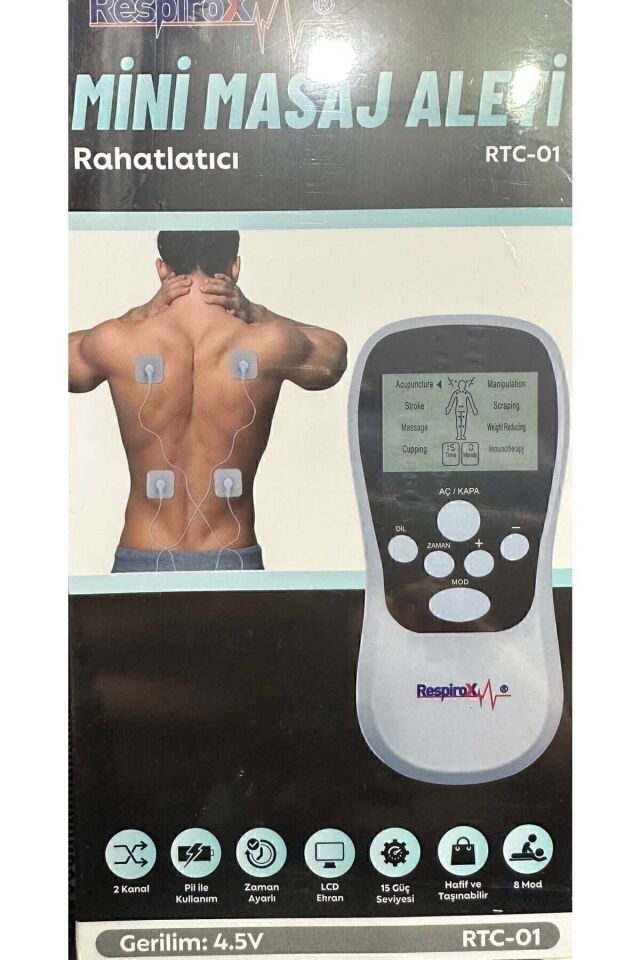 Rtc-01 Pilli Masaj Aleti Tens Cihazı 4 Pedli