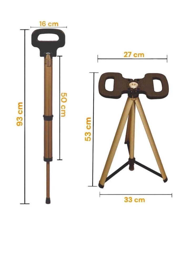 Katlanabilir Baston Tabure, Walking stick and portable stoo