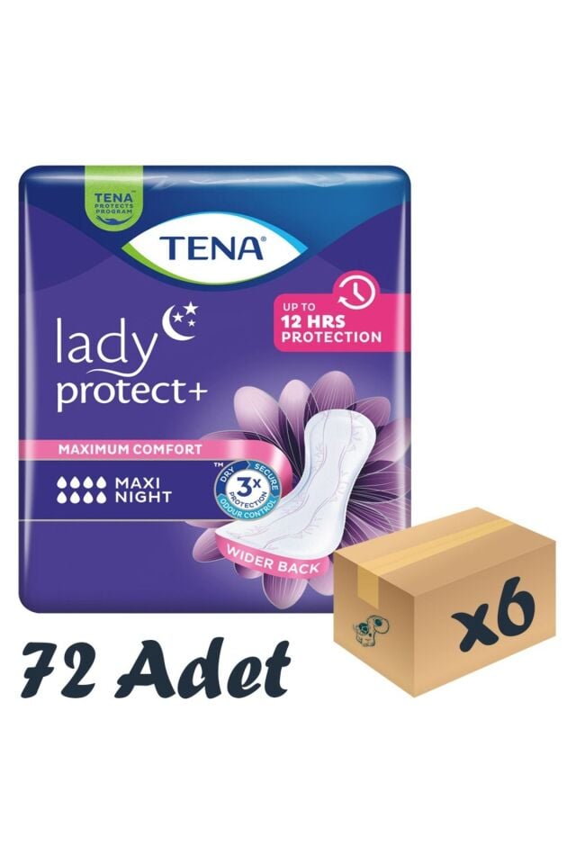 tena Lady Maxi Night 8 Damla Kadın Mesane Pedi 12'li 6 Paket