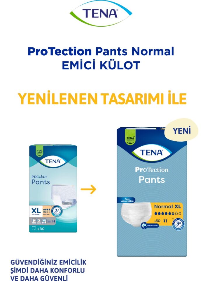 Tena Proskin Pants Normal Emici Külot Ekstra Büyük Boy XL 30'lu 2 Adet Hasta Bezi