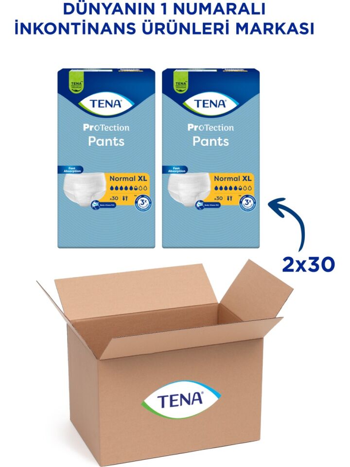 Tena Emici Külot Normal 5.5 Damla Ekstra Büyük Boy XL 30'lu 2 Adet Hasta Bezi