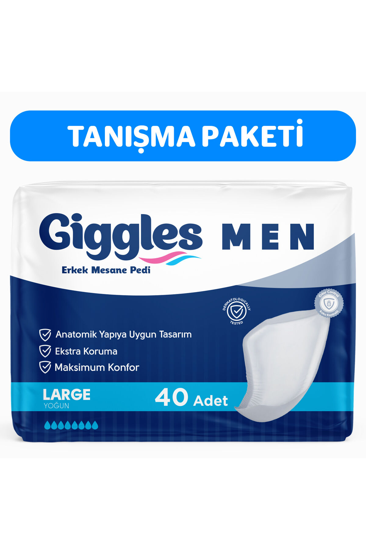 Yetişkin Erkek Mesane Pedi - L Beden - 2 Paket 40 Adet