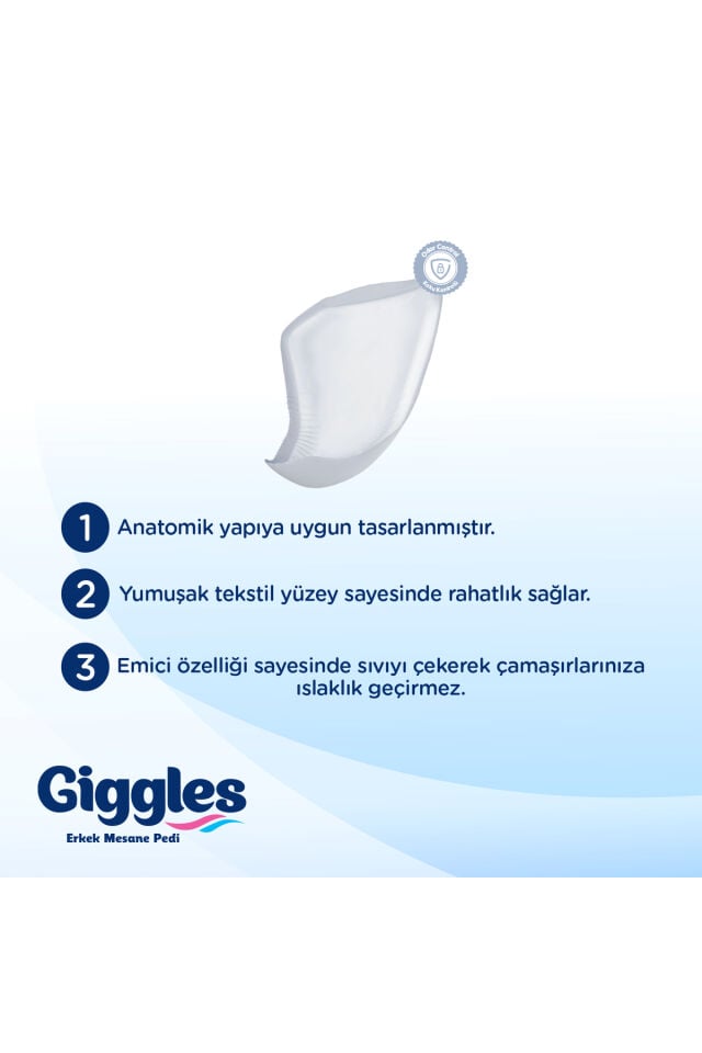Giggles Yetişkin Erkek Mesane Pedi - L Beden - 6 Paket 120 Adet