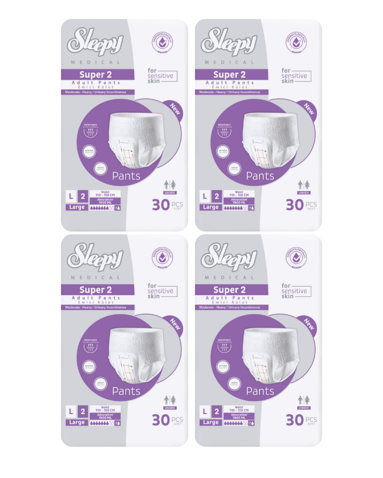 Sleepy Süper2 Emici Külot L Beden 4 Paket 120 Adet
