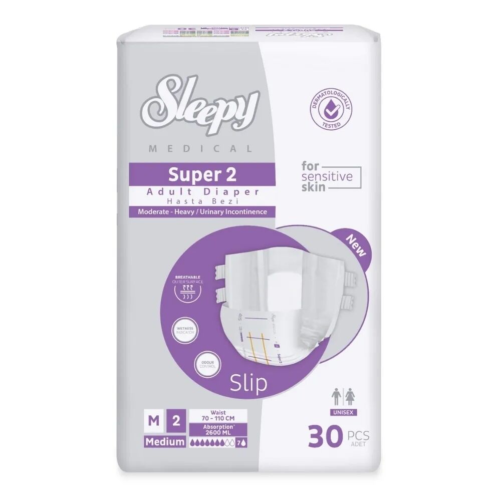 Sleepy Süper2 Belbantlı Hasta Bezi M Beden 30 Adet