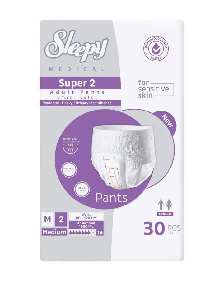 Sleepy Süper2 Emici Külot M Beden 4 Paket 120 Adet