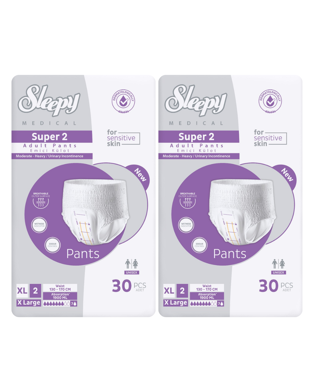 Sleepy Süper2 Emici Külot XL Beden 2 Paket 60 Adet