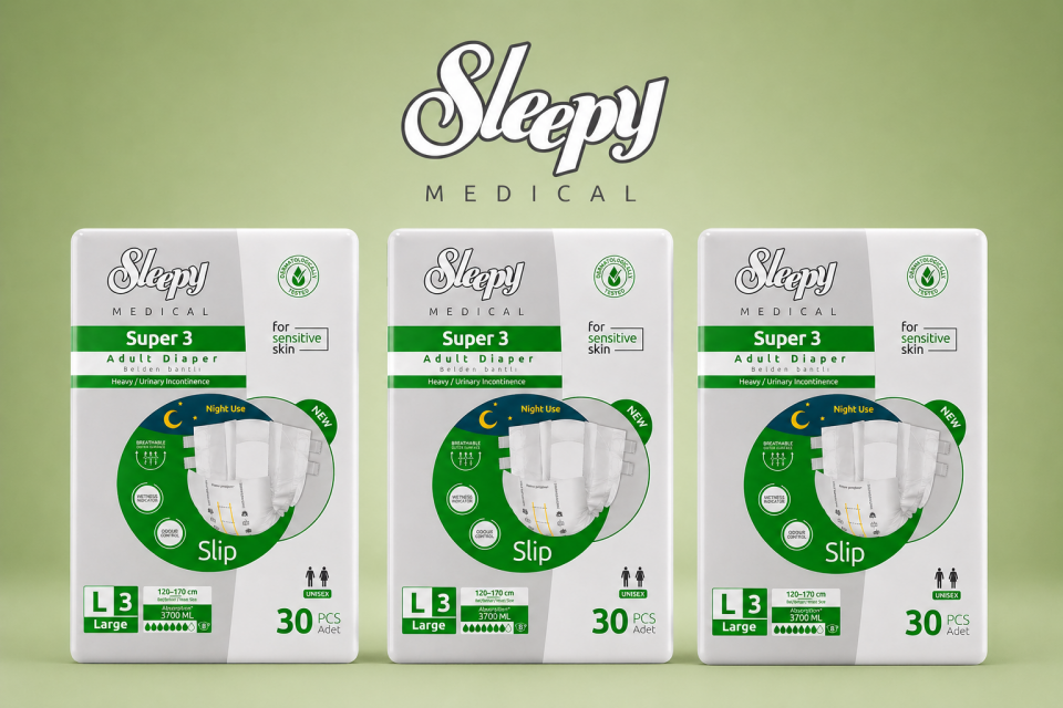 Sleepy Süper3 Belbantlı Hasta Bezi L Beden 3 Paket 90 Adet