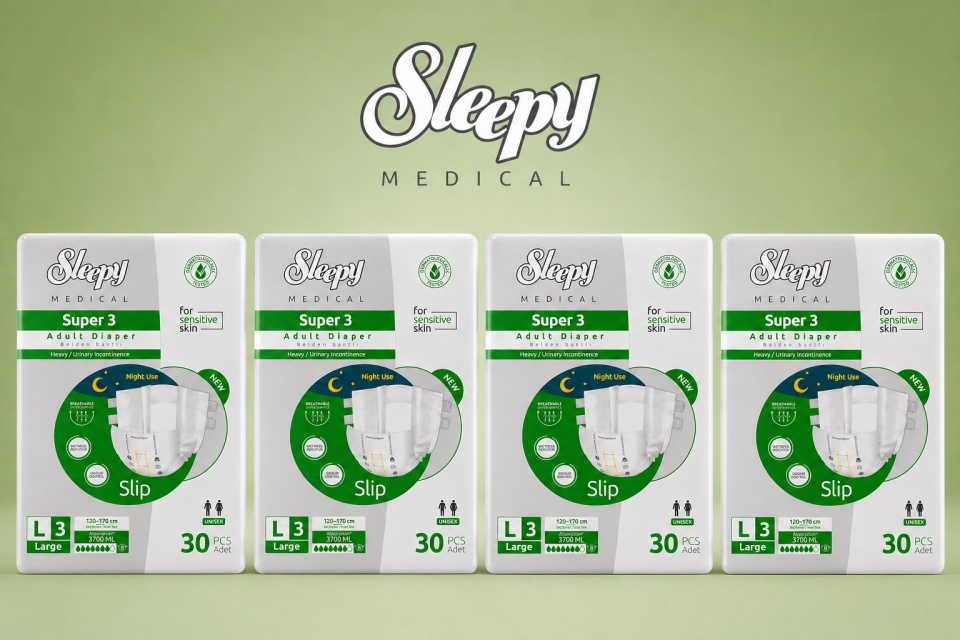 Sleepy Süper3 Belbantlı Hasta Bezi L Beden 4 Paket 120 Adet