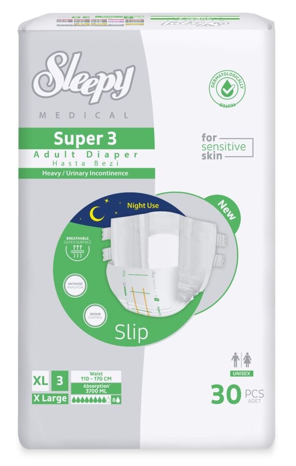 Sleepy Süper3 Belbantlı Hasta Bezi XL Beden 30 Adet