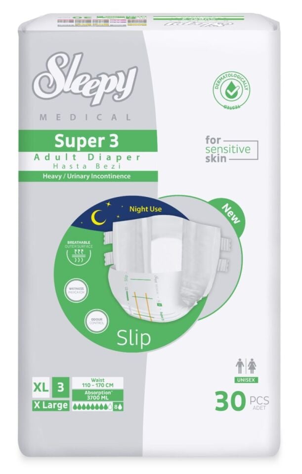 Sleepy Süper3 Belbantlı Hasta Bezi XL Beden 30 Adet