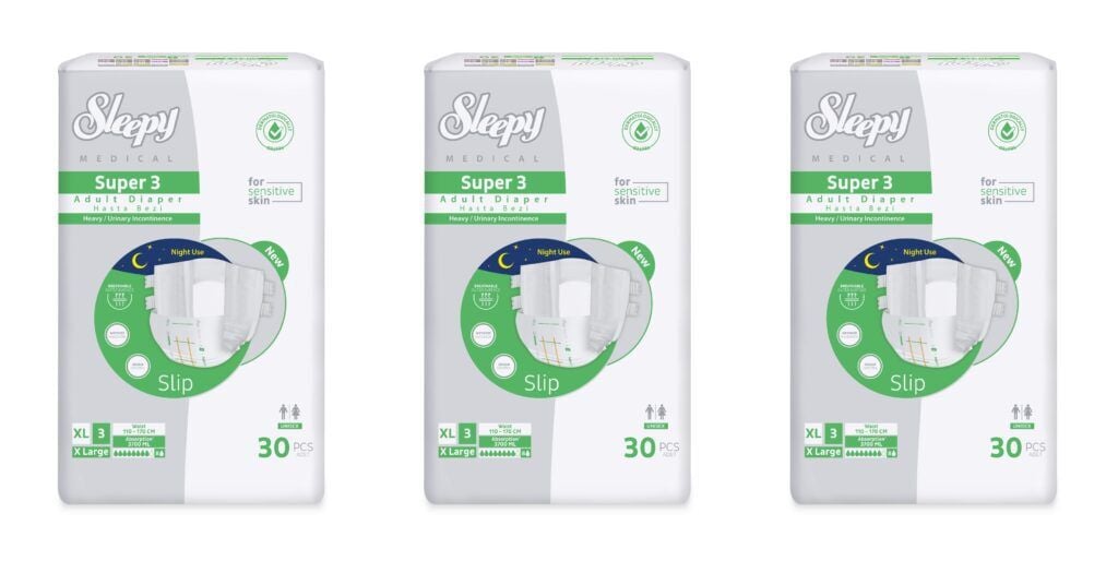 Sleepy Süper3 Belbantlı Hasta Bezi XL Beden 3 Paket 90 Adet