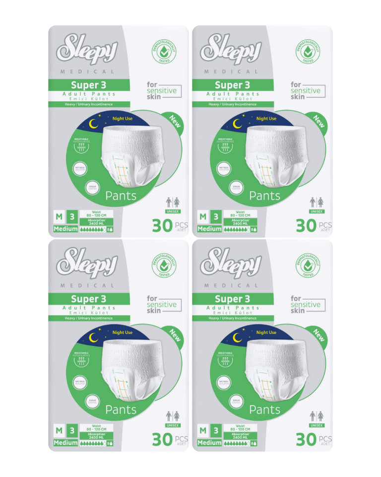 Sleepy Süper3 Emici Külot M Beden 4 Paket 120 Adet
