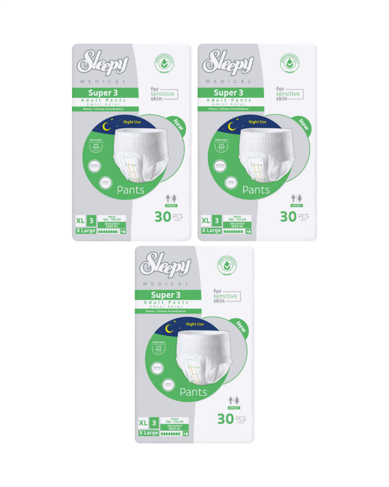 Sleepy Süper3 Emici Külot XL Beden 3 Paket 90 Adet