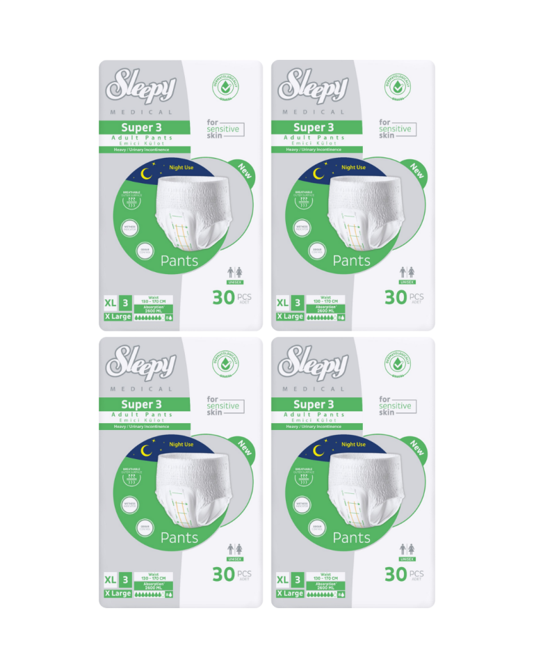 Sleepy Süper3 Emici Külot XL Beden 4 Paket 120 Adet